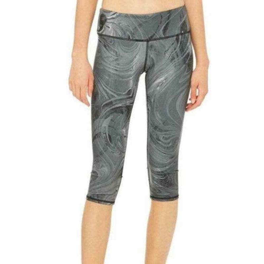ALO Yoga Women's Grey Swirl Cropped Leggings
